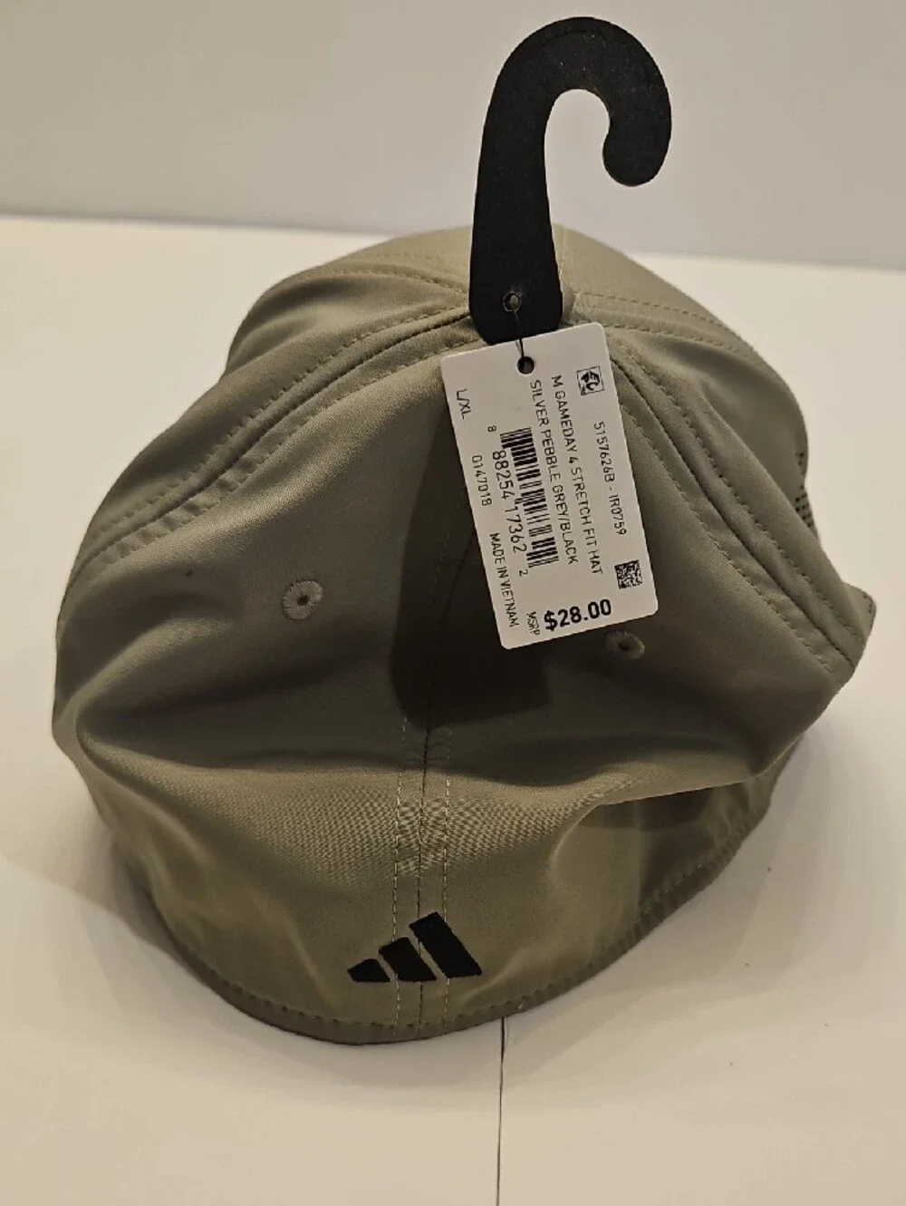 adidas Aeroready Olive Green Gray Stretch Ball Cap Hat Black Logo Mens L/XL NEW